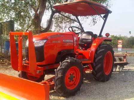 ขายรถไถ Kubota L 3608 (4WD) พร้อมดันหน้าและผานหลังตราช้าง...