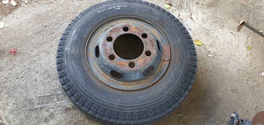 ยางรถบรรทุก6ล้อ 6รู ขนาด 7.50 R16 ขายเป็นอะไหล่ กระทะล้อ ยางDUNLOP สภาพสวย 7.50-16 ...