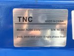 ปั๊มลมTNC ถัง200ลิตร มอเตอร์4แรง ไฟบ้าน220V. ระบบสกรู ปั๊ม3สูบ 8bar. สินค้ามือหนึ่ง อุปกรณ์ครบ พร้อมใช้งาน