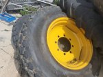 ยางพร้อมกระทะล้อหลัง 14.9-24  สำหรับรถไถใหญ่ๆ หลายรุ่น เช่น Kubota รุ่น M7040 , M6040 Johndeere Massey Yanmar #กระทะล้อรถไถขอบ24 #ยางรถไถขอบ24  มือ2 ญ