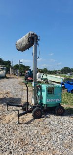 โคมไฟบอลลูน ไฟแสงจันทร์เครื่องปั่้นไฟในตัว DENYO 2000WATT สตาร์ทกุญแจ แบตเตอรี่ เสายกสูง3เมตร มีรถเข็น มีเบรคมือ ใช้งานง่าย ใช้ในงานก่อสร้าง งานกู้ภัย